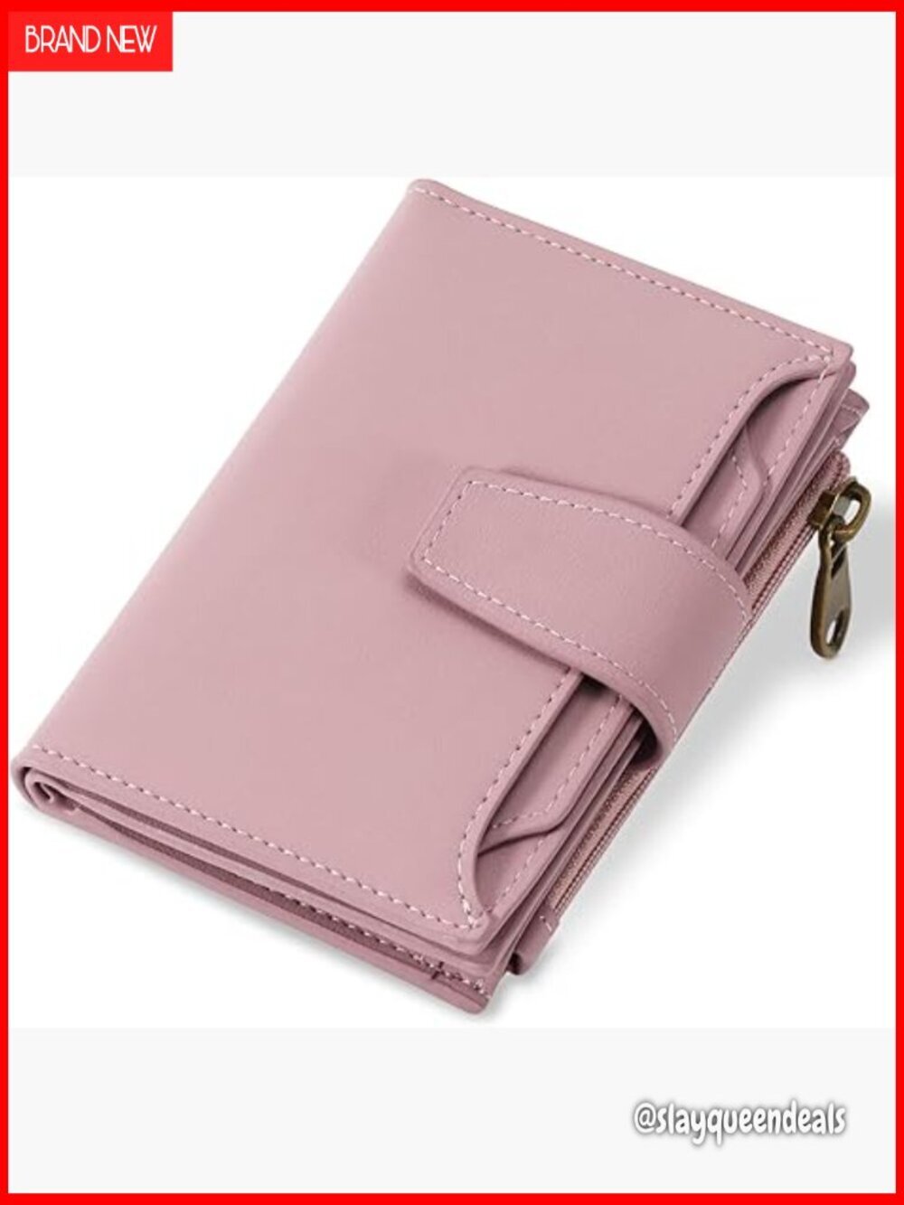 Small RFID Blocking Leather Bifold Wallet with Zipper Coin Pocket